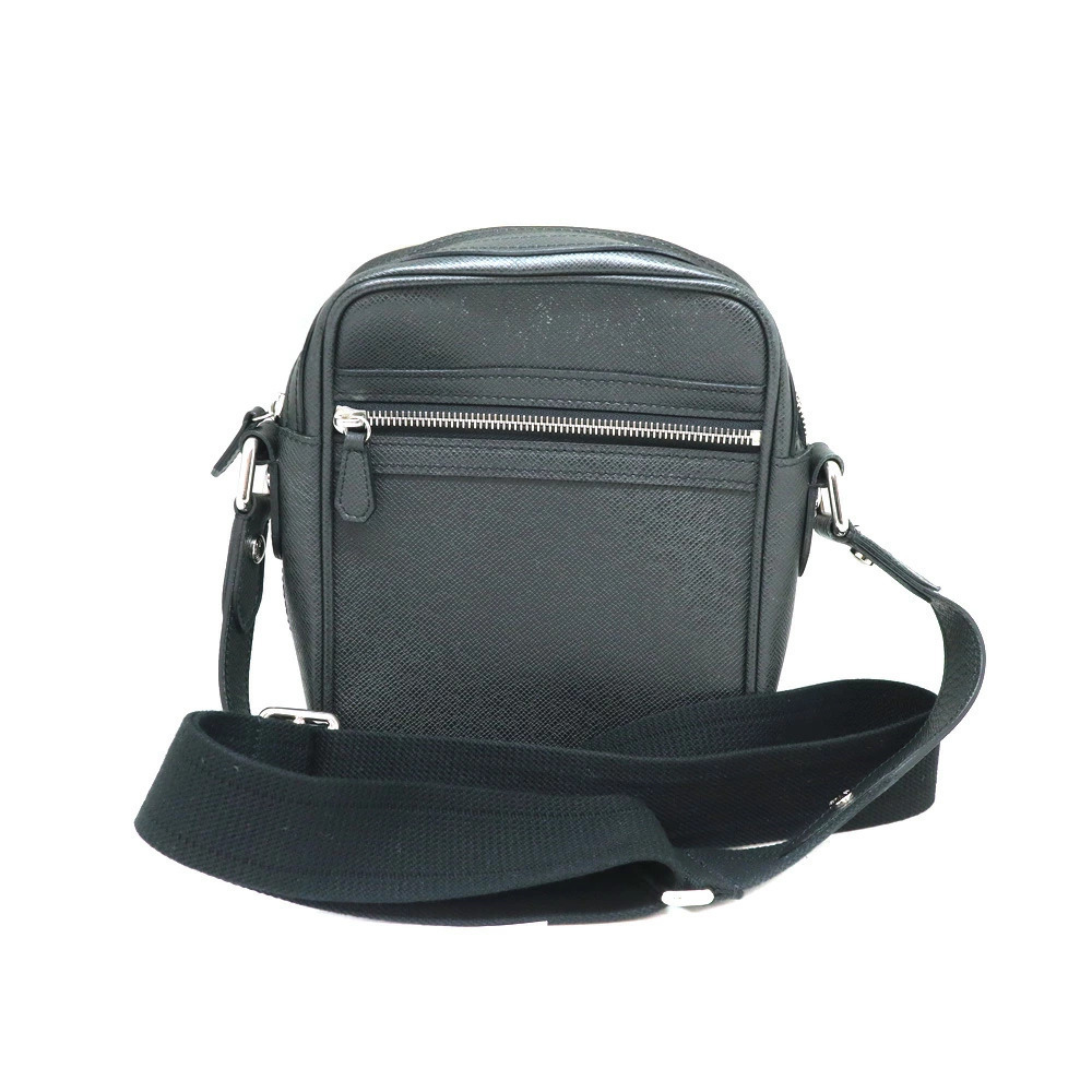 LOUIS VUITTON Dimitri Shoulder Bag Taiga Leather Ardoise Black LV